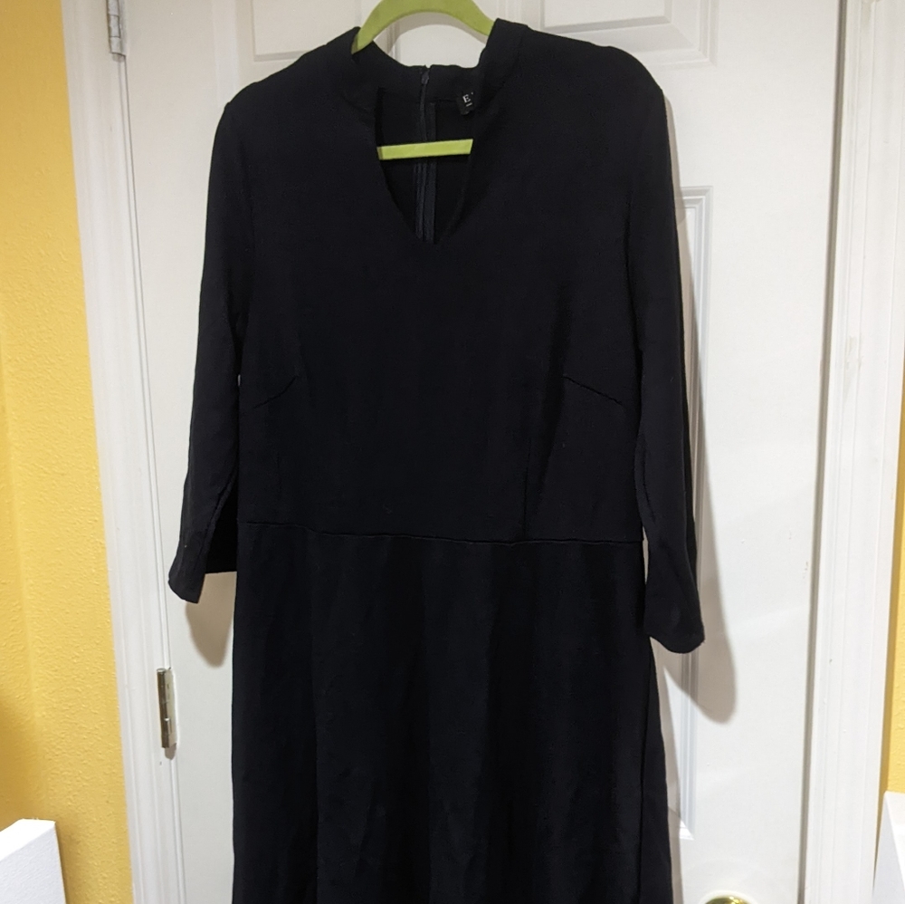 Eloquii 18 dark navy blue knit dress v-neck